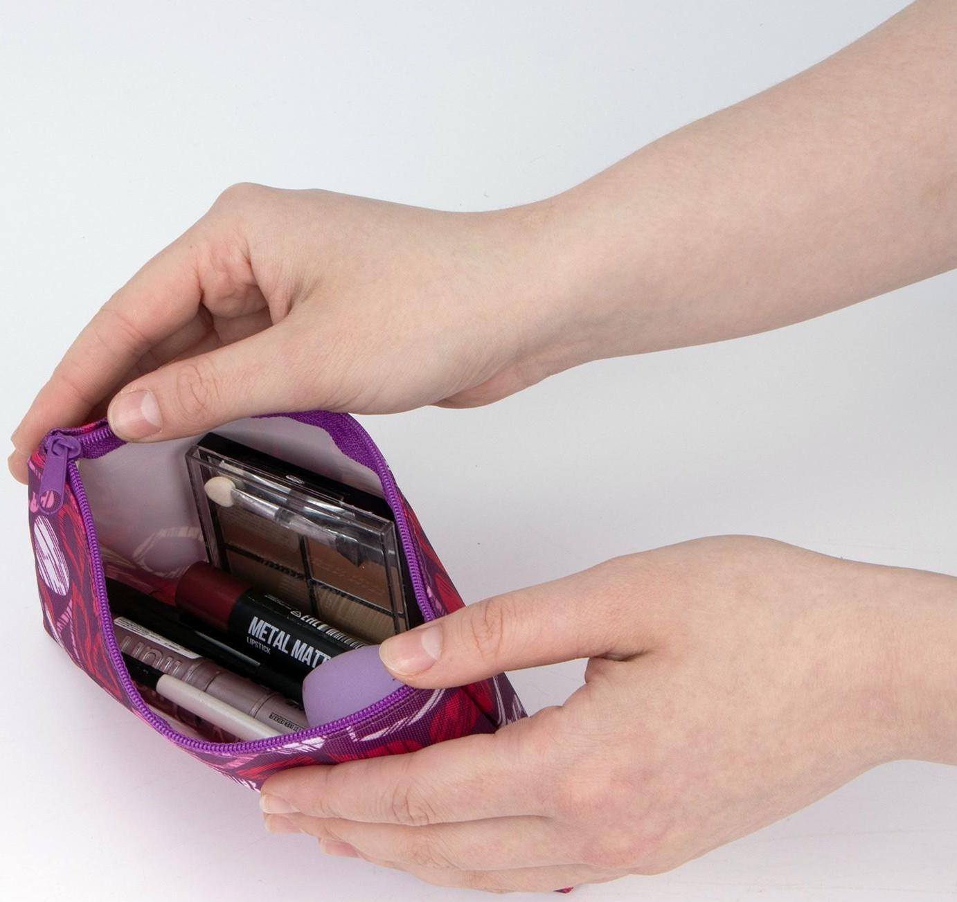 Косметичка на молнии, цвет сиреневый