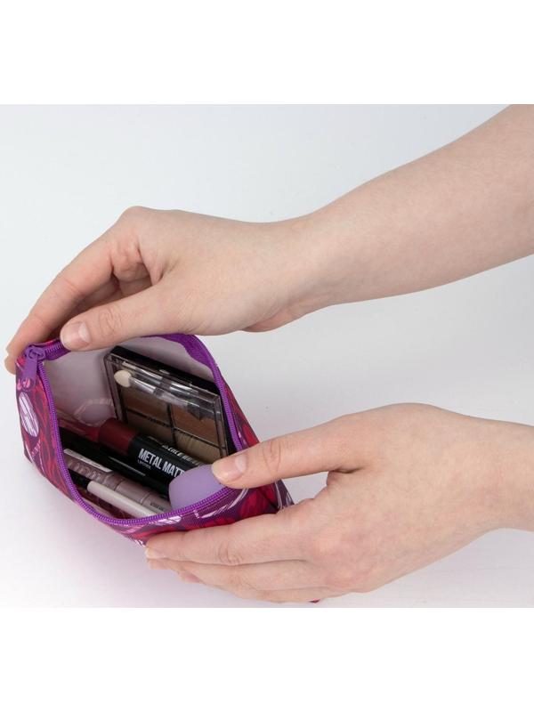 Косметичка на молнии, цвет сиреневый