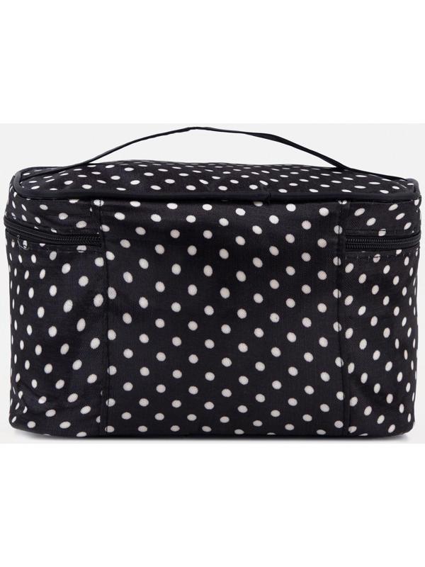 Косметичка на молнии, с зеркалом, цвет чёрный