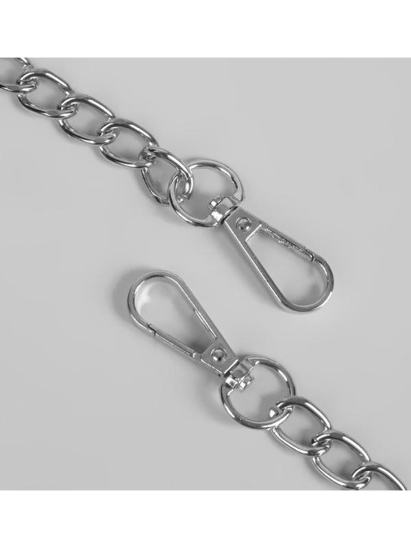 Ручка для сумки, с цепочками и карабинами, 120 × 1,8 см, цвет чёрный