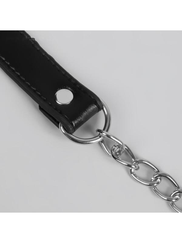 Ручка для сумки, с цепочками и карабинами, 120 × 1,8 см, цвет чёрный