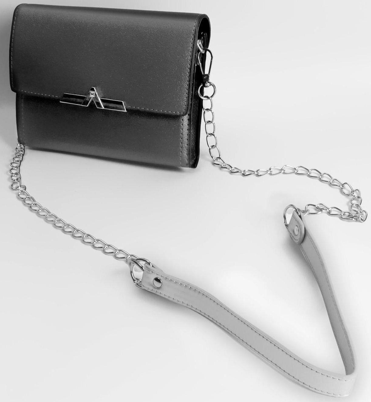 Ручка для сумки, с цепочками и карабинами, 120 × 1,8 см, цвет серебряный