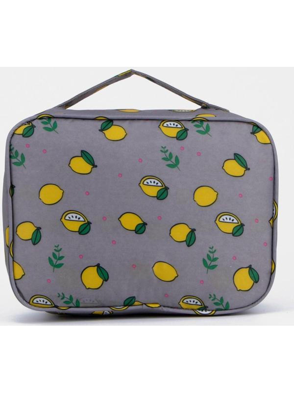 Косметичка на молнии, цвет серый