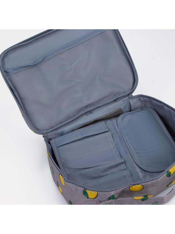 Косметичка на молнии, цвет серый