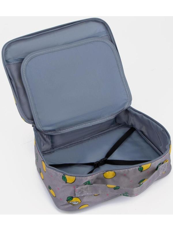 Косметичка на молнии, цвет серый