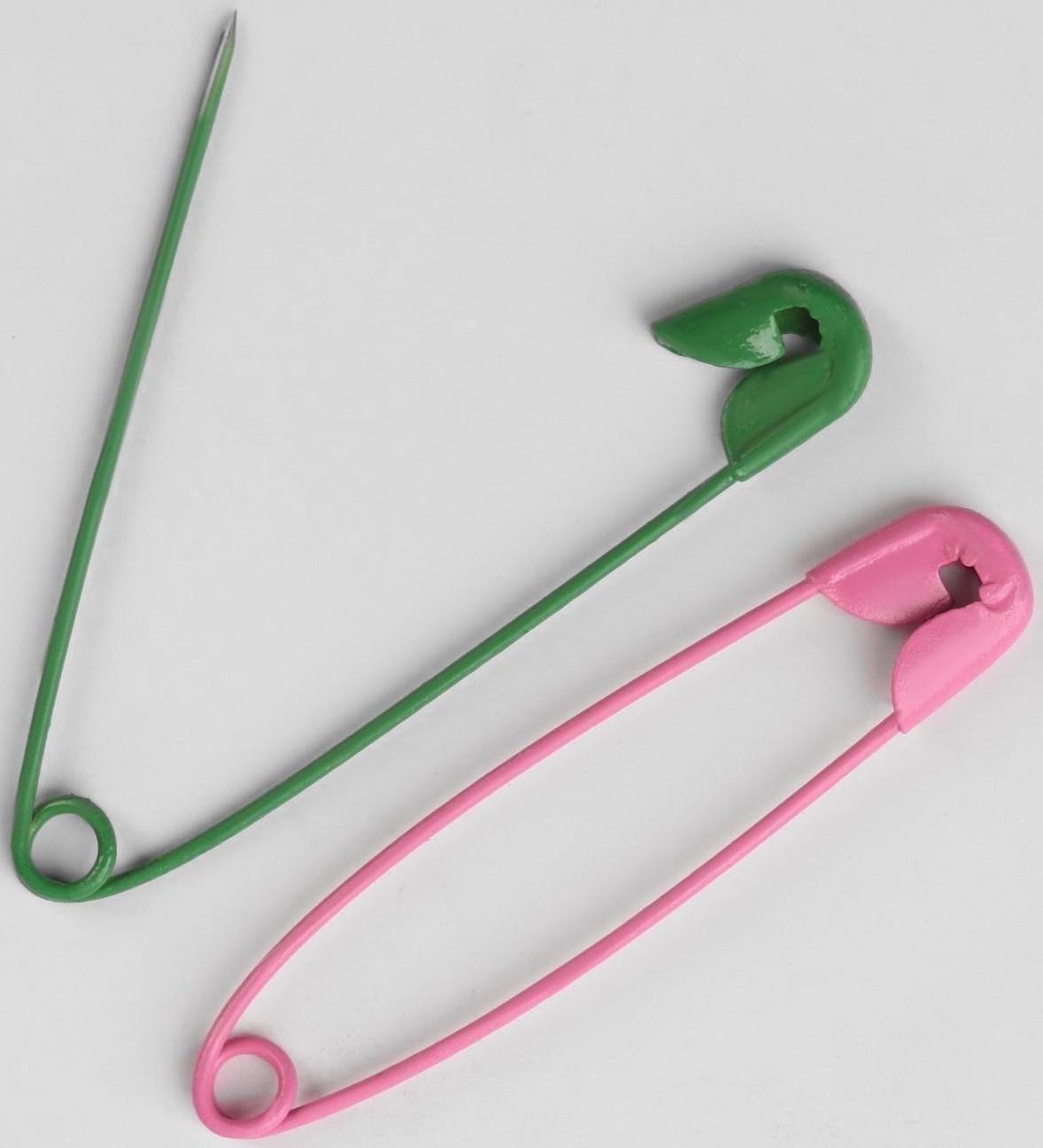 Булавки английские №1, 38 мм, 100 шт, цвет разноцветный