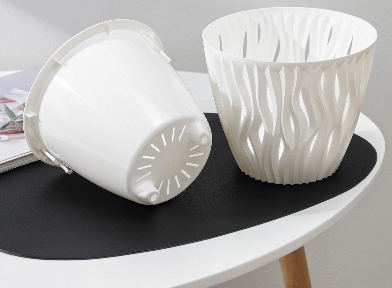 Кашпо для цветов со вставкой «Вдохновение», 2,25 л, цвет белый