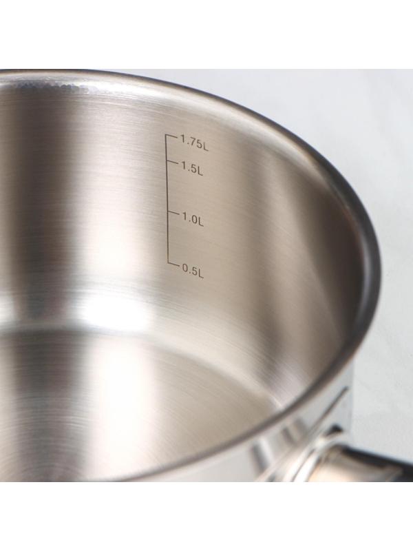 Ковш без крышки «Общепит», 2,1 л, d=18 см, h=9 см, металлическая ручка, с теплораспределительным слоем