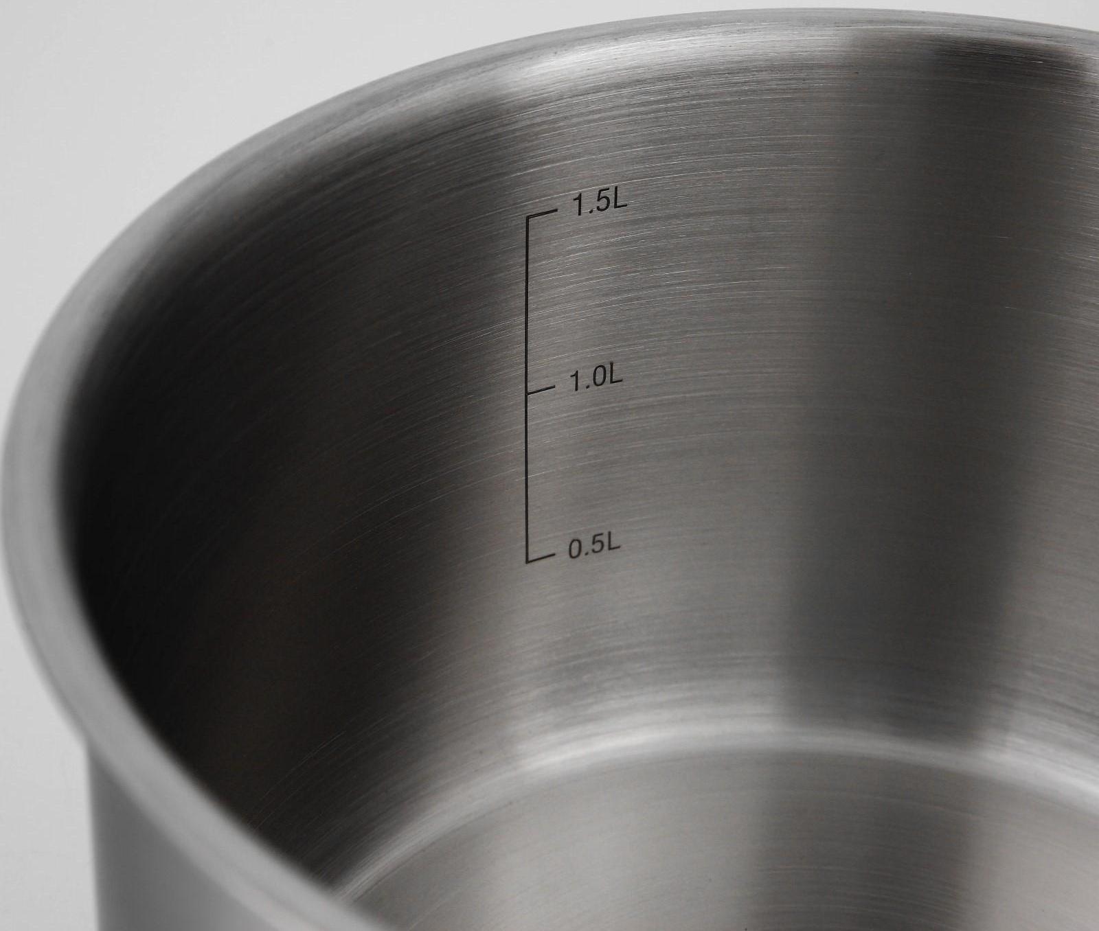 Ковш «Общепит», 1,8 л, d=16 см, h=9 см, металлическая крышка, металлическая ручка, с теплораспределительным слоем