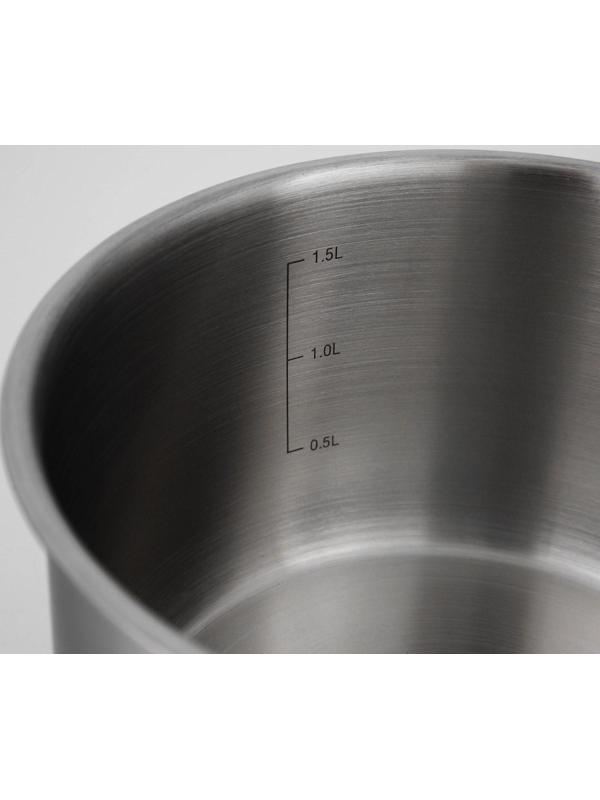 Ковш «Общепит», 1,8 л, d=16 см, h=9 см, металлическая крышка, металлическая ручка, с теплораспределительным слоем