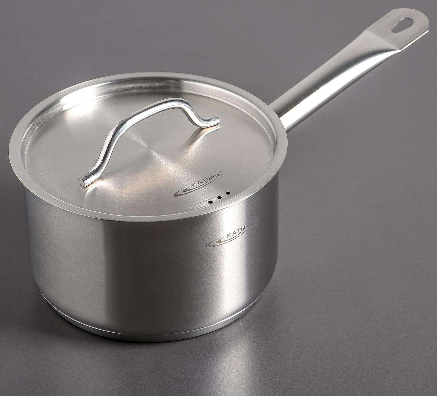 Ковш «Общепит», 2,6 л, d=18 см, h=11 см, металлическая крышка, металлическая ручка, с теплораспределительным слоем