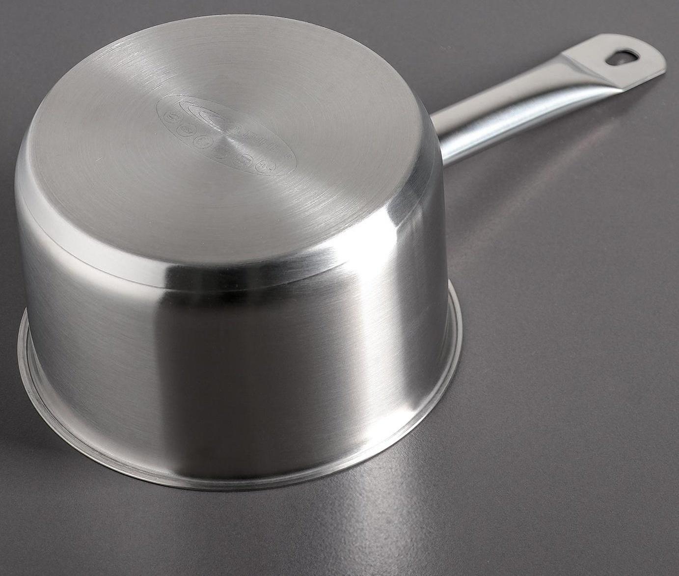 Ковш «Общепит», 2,6 л, d=18 см, h=11 см, металлическая крышка, металлическая ручка, с теплораспределительным слоем