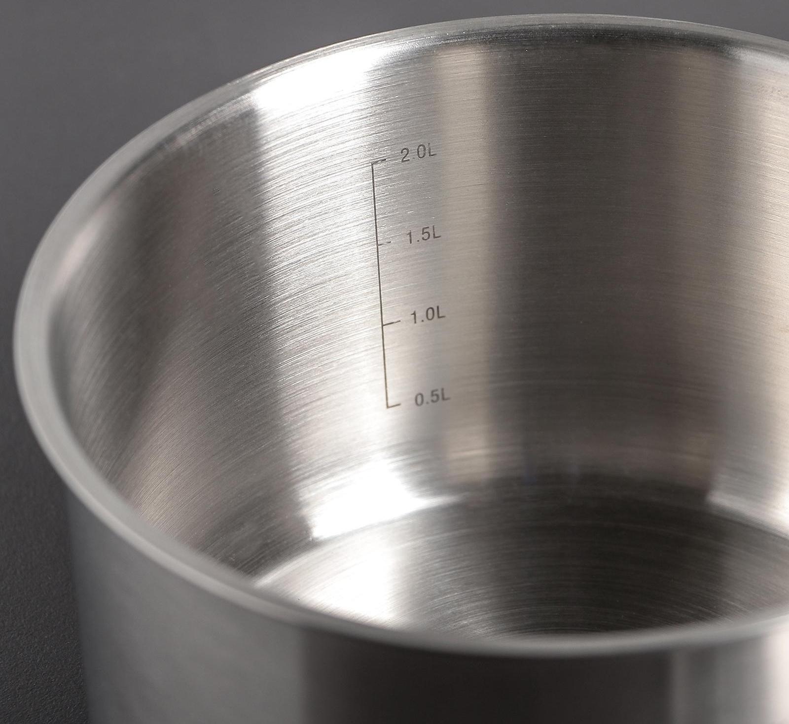 Ковш «Общепит», 2,6 л, d=18 см, h=11 см, металлическая крышка, металлическая ручка, с теплораспределительным слоем