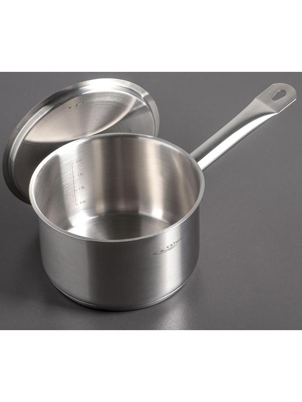 Ковш «Общепит», 2,6 л, d=18 см, h=11 см, металлическая крышка, металлическая ручка, с теплораспределительным слоем