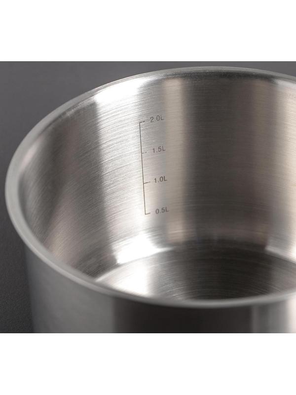 Ковш «Общепит», 2,6 л, d=18 см, h=11 см, металлическая крышка, металлическая ручка, с теплораспределительным слоем