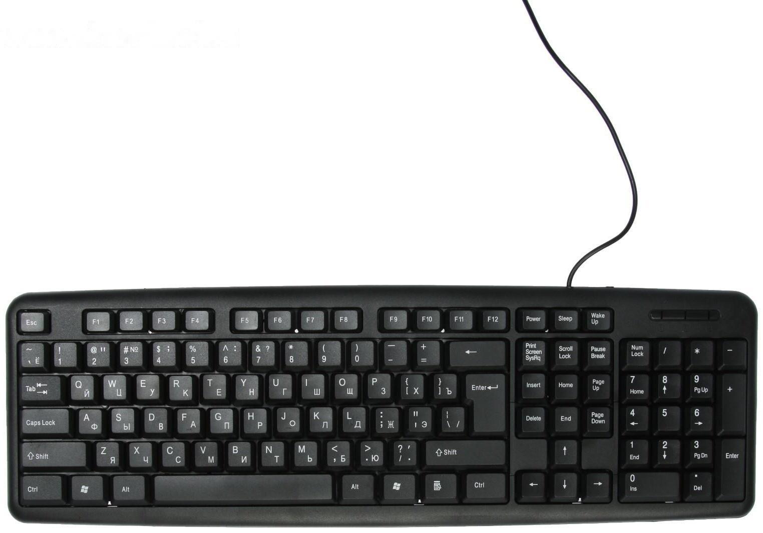 Клавиатура Defender #1 HB-420 RU, проводная, мембранная, 107 клавиш, USB, 1.5 м, черная