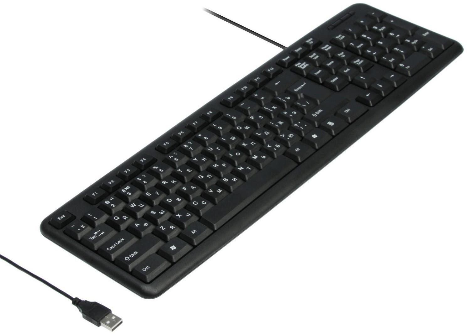 Клавиатура Defender #1 HB-420 RU, проводная, мембранная, 107 клавиш, USB, 1.5 м, черная