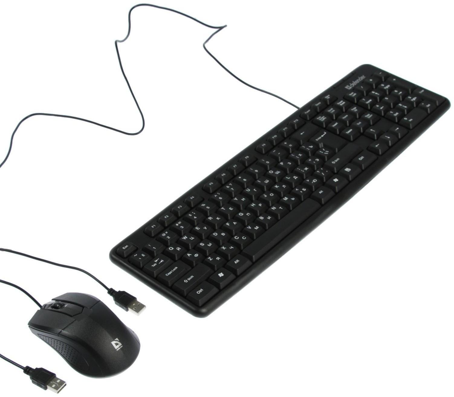 Комплект клавиатура и мышь Defender Dakota C-270 RU,проводной,мембранный,1000 dpi,USB,черный