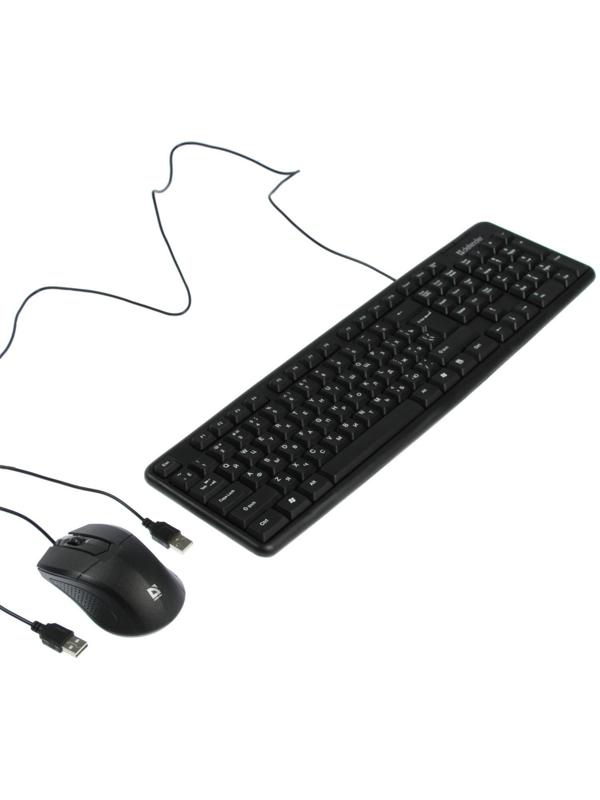 Комплект клавиатура и мышь Defender Dakota C-270 RU,проводной,мембранный,1000 dpi,USB,черный