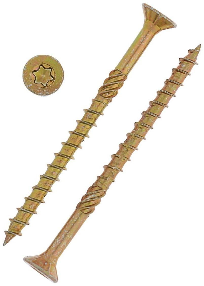 Саморез по дереву INFIX, 4.5х60 мм, с фрезой потайн., Torx20, жёлтый цинк