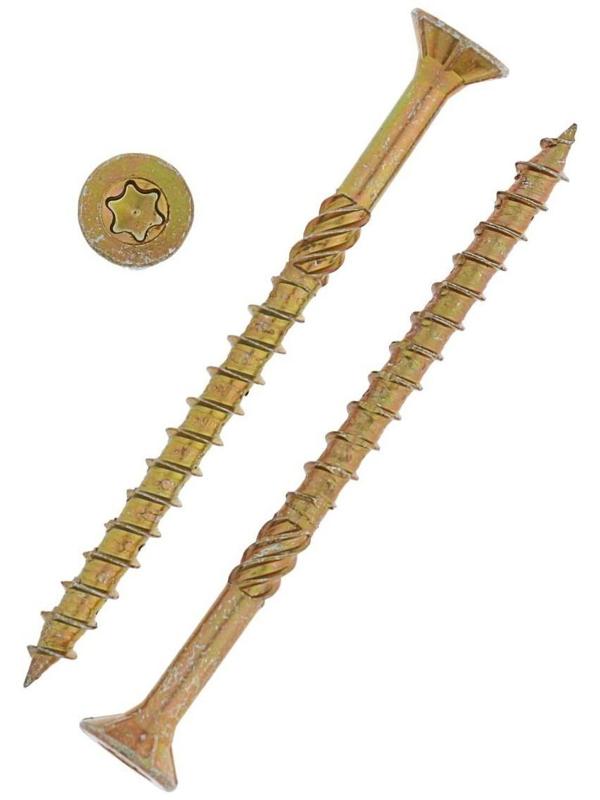 Саморез по дереву INFIX, 4.5х60 мм, с фрезой потайн., Torx20, жёлтый цинк