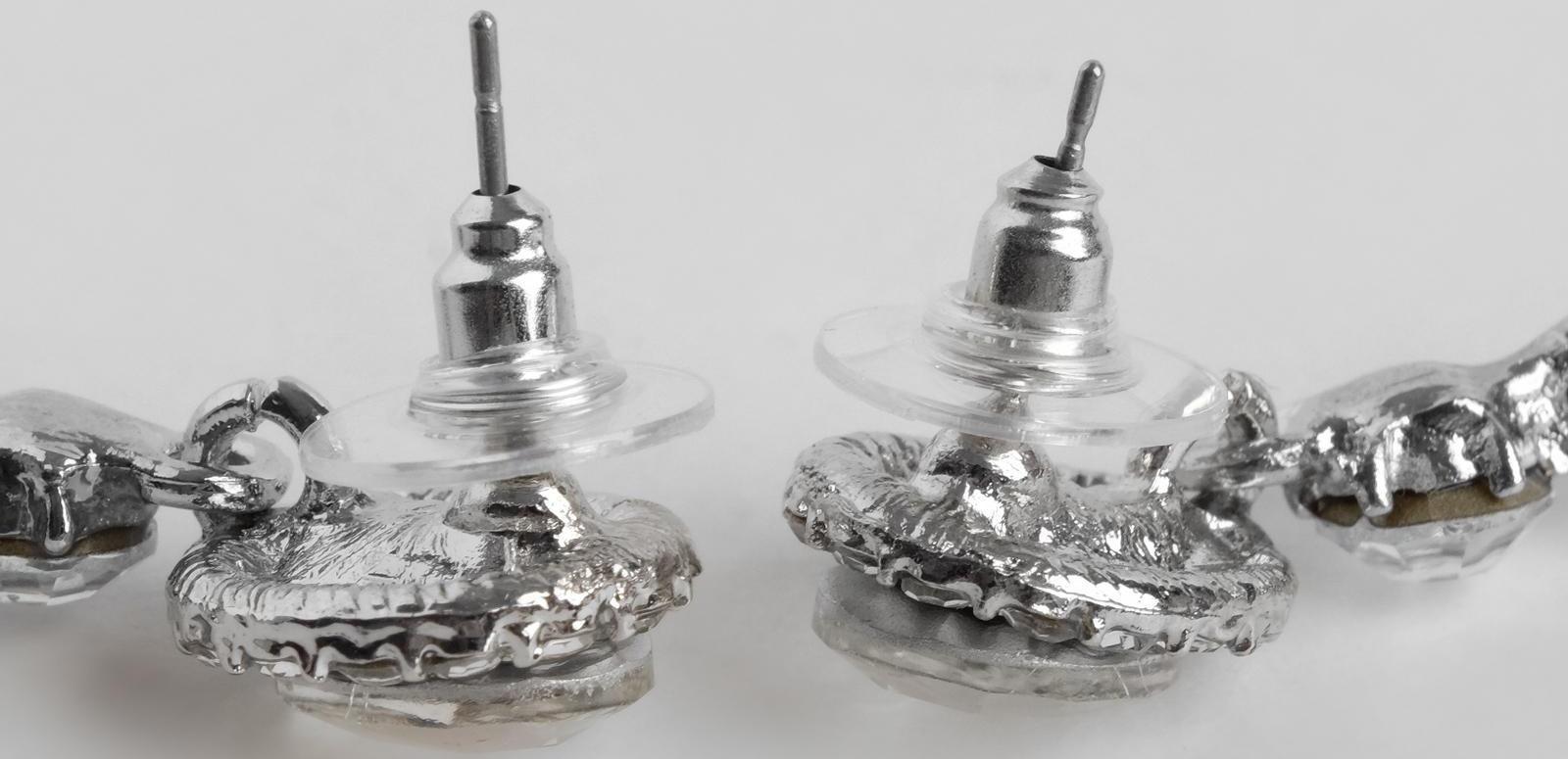 Серьги висячие со стразами 