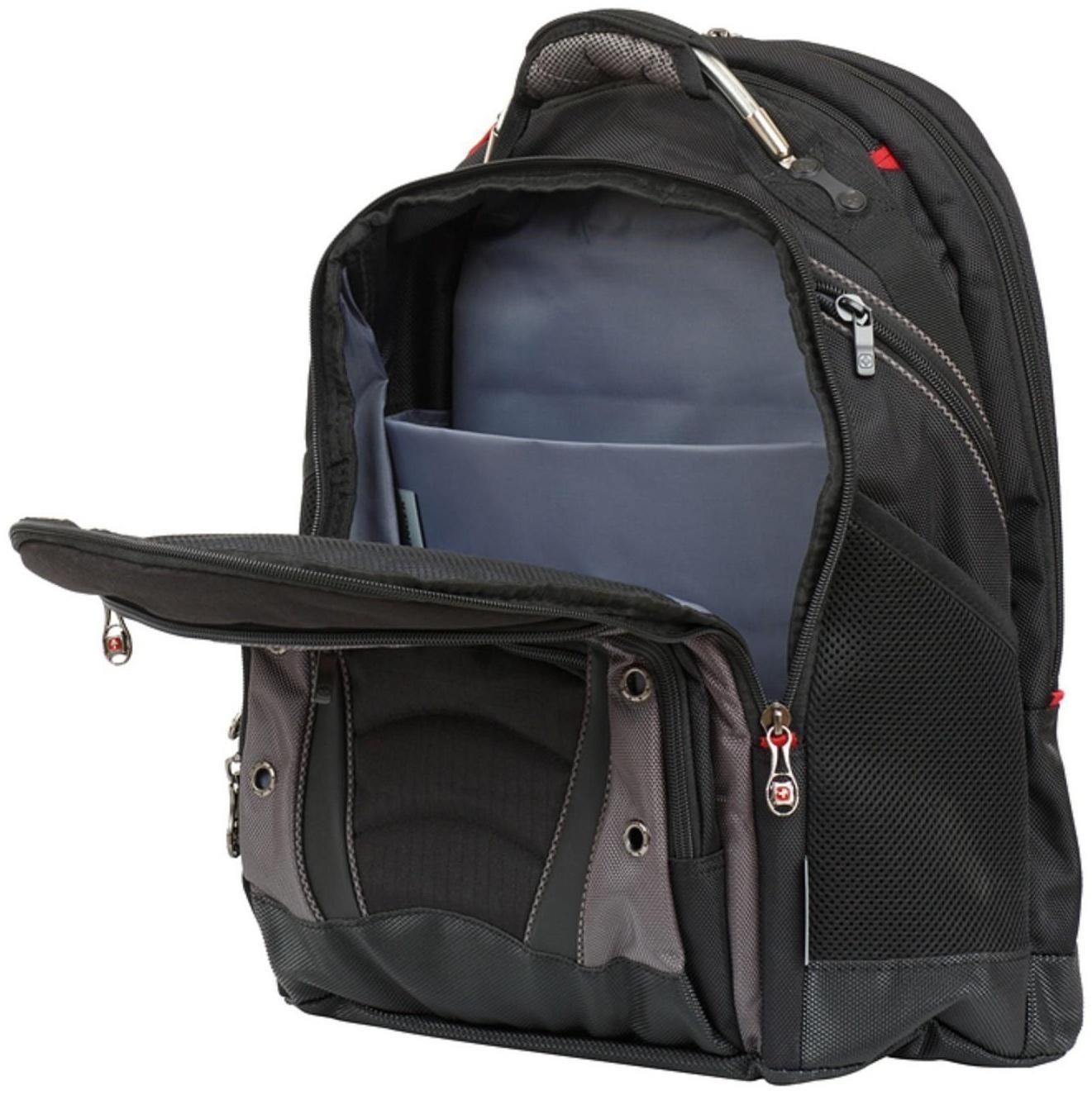 Рюкзак молодёжный Wenger, 46 х 36 х 26 см, 26л, отделение для планшета, чёрный, серый