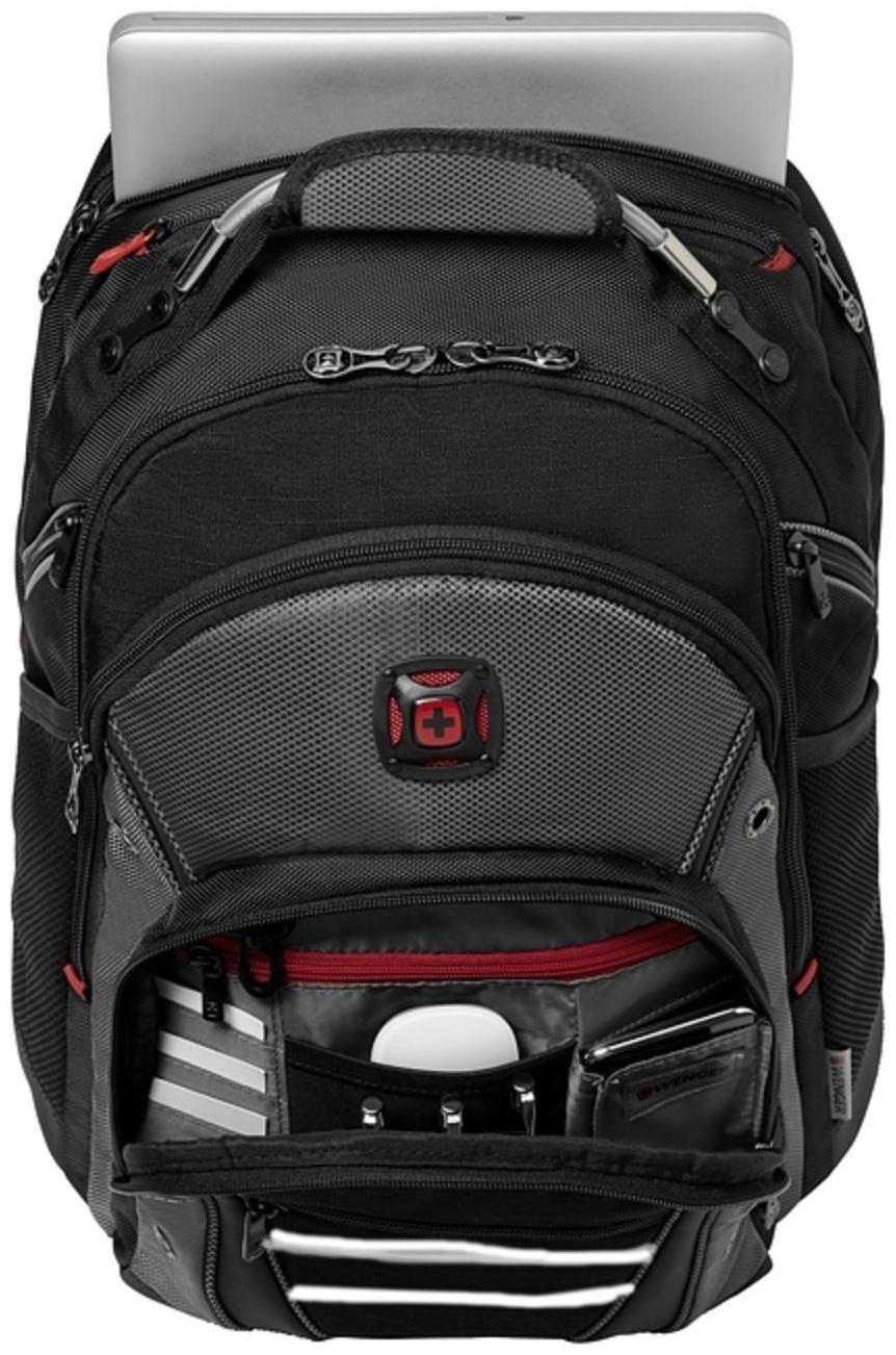 Рюкзак молодёжный Wenger, 46 х 36 х 26 см, 26л, отделение для планшета, чёрный, серый