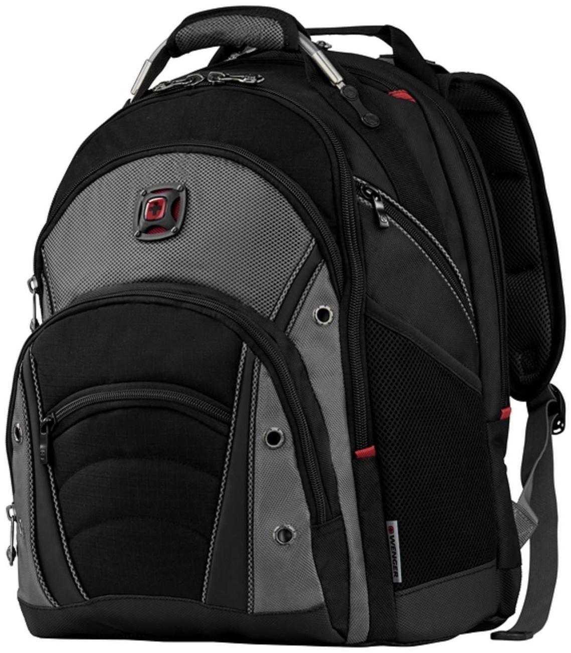 Рюкзак молодёжный Wenger, 46 х 36 х 26 см, 26л, отделение для планшета, чёрный, серый