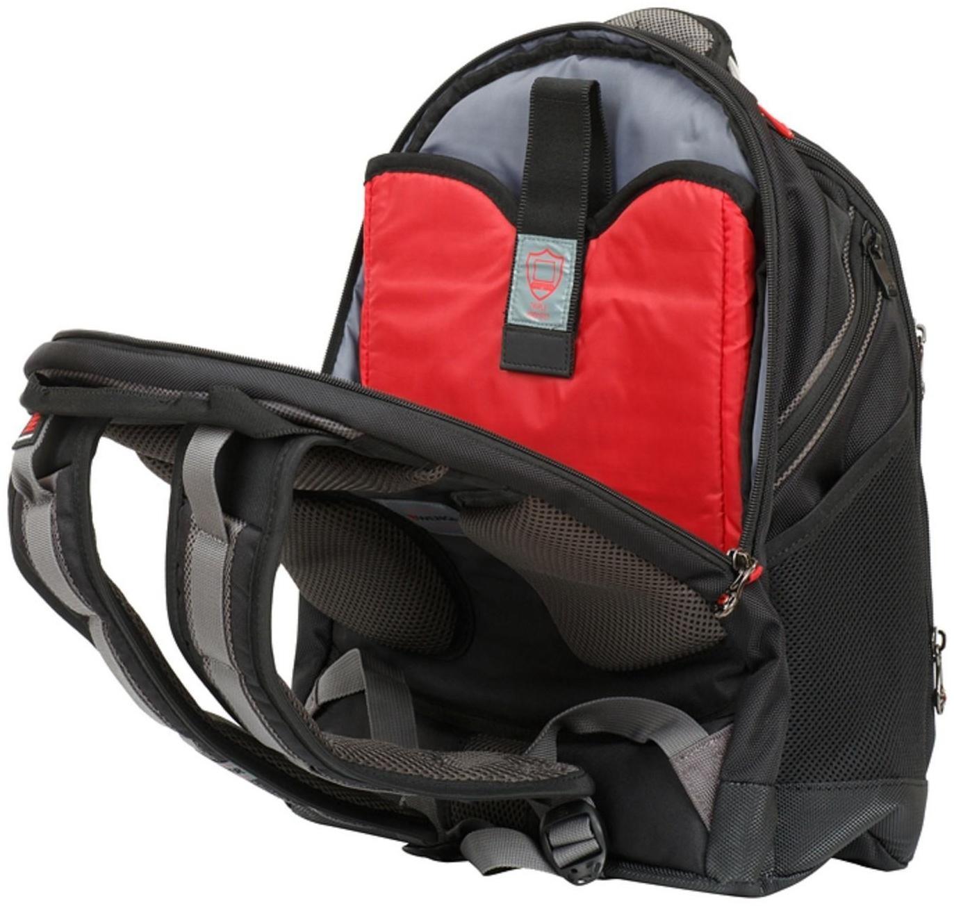 Рюкзак молодёжный Wenger, 46 х 36 х 26 см, 26л, отделение для планшета, чёрный, серый