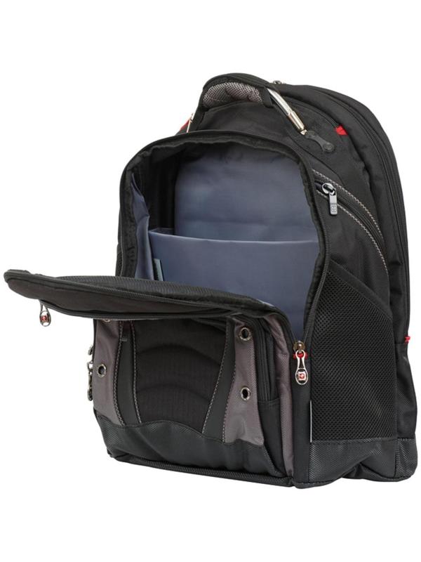 Рюкзак молодёжный Wenger, 46 х 36 х 26 см, 26л, отделение для планшета, чёрный, серый