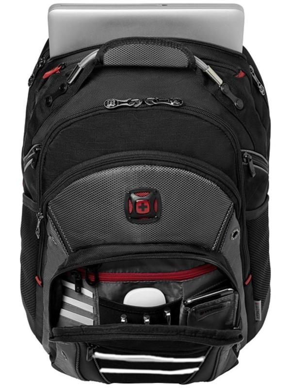 Рюкзак молодёжный Wenger, 46 х 36 х 26 см, 26л, отделение для планшета, чёрный, серый