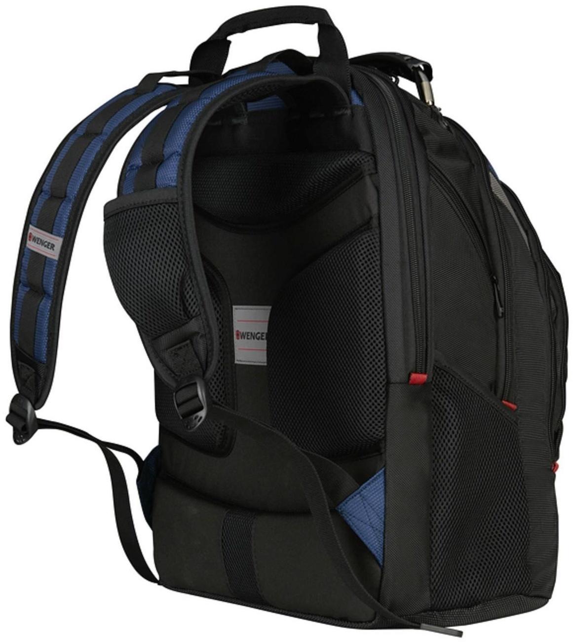 Рюкзак молодёжный Wenger, 47 х 37 х 26 см, 23л, отделение для планшета, чёрный, синий
