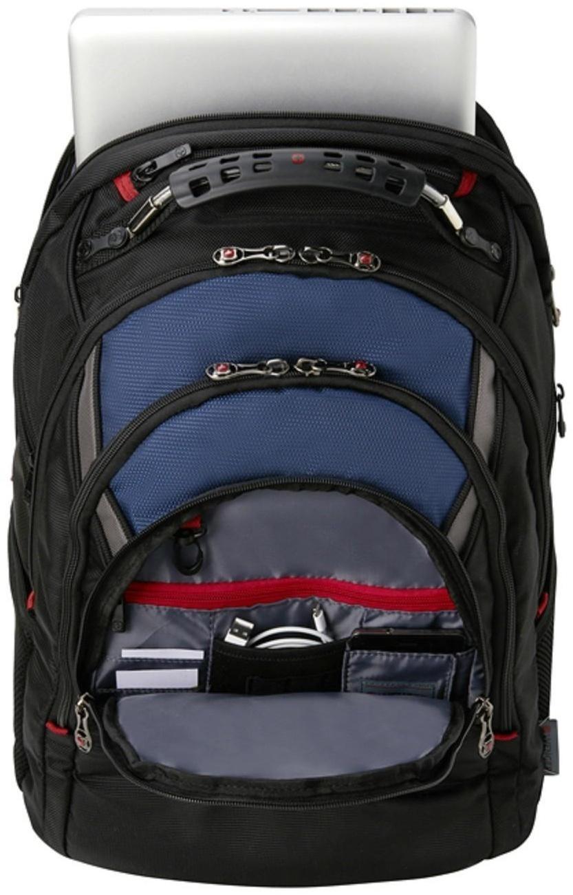 Рюкзак молодёжный Wenger, 47 х 37 х 26 см, 23л, отделение для планшета, чёрный, синий