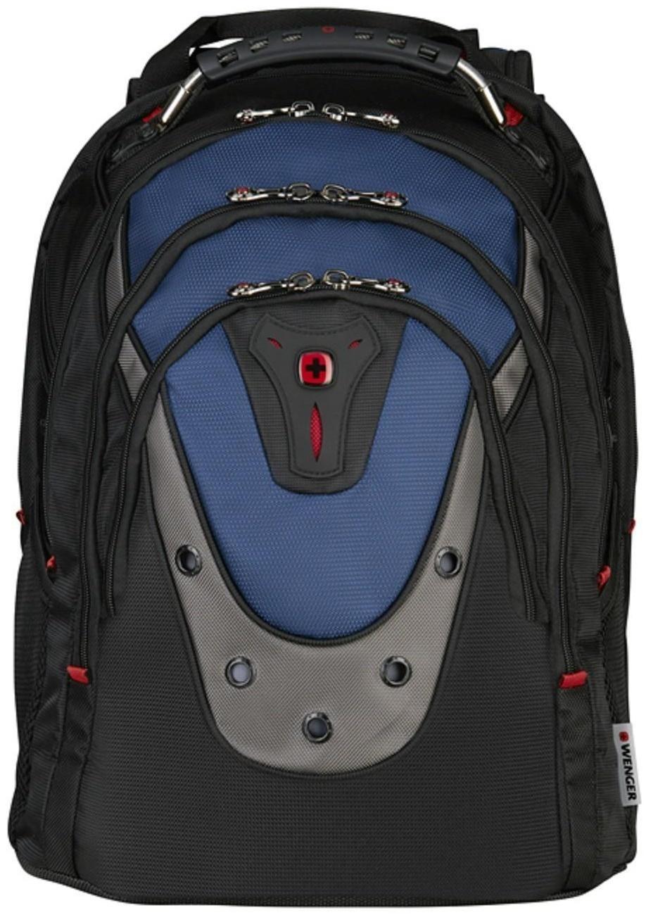 Рюкзак молодёжный Wenger, 47 х 37 х 26 см, 23л, отделение для планшета, чёрный, синий
