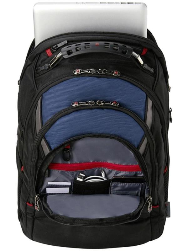 Рюкзак молодёжный Wenger, 47 х 37 х 26 см, 23л, отделение для планшета, чёрный, синий