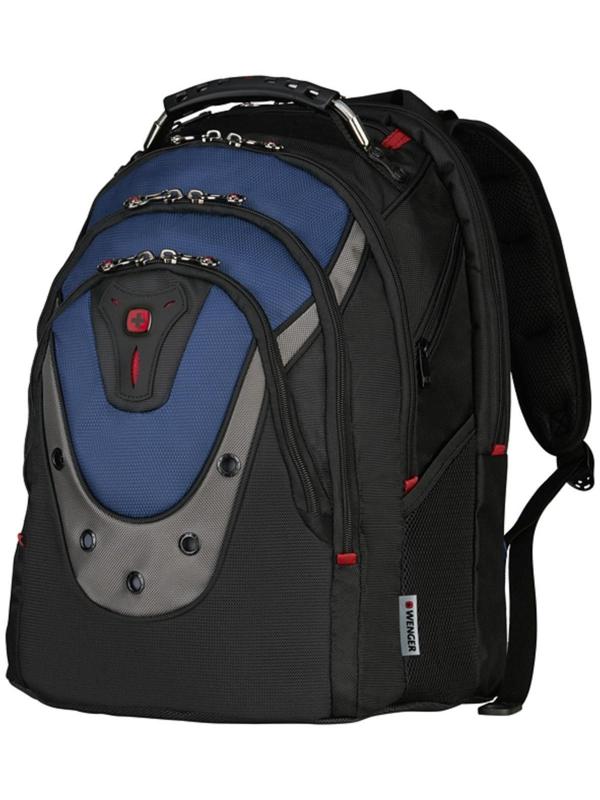 Рюкзак молодёжный Wenger, 47 х 37 х 26 см, 23л, отделение для планшета, чёрный, синий