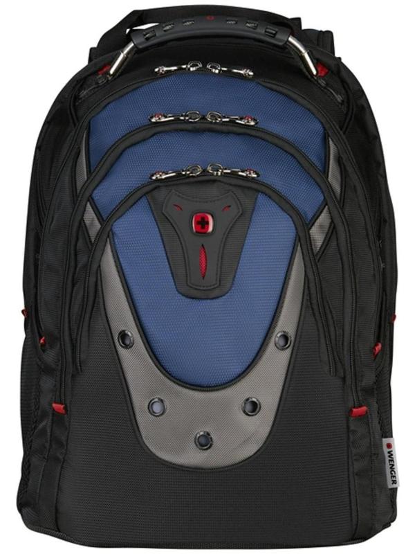 Рюкзак молодёжный Wenger, 47 х 37 х 26 см, 23л, отделение для планшета, чёрный, синий