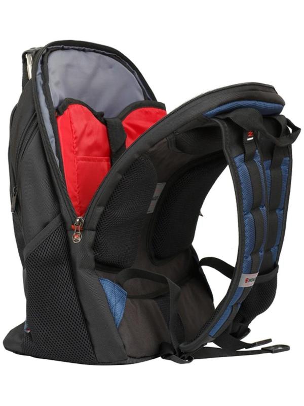 Рюкзак молодёжный Wenger, 47 х 37 х 26 см, 23л, отделение для планшета, чёрный, синий