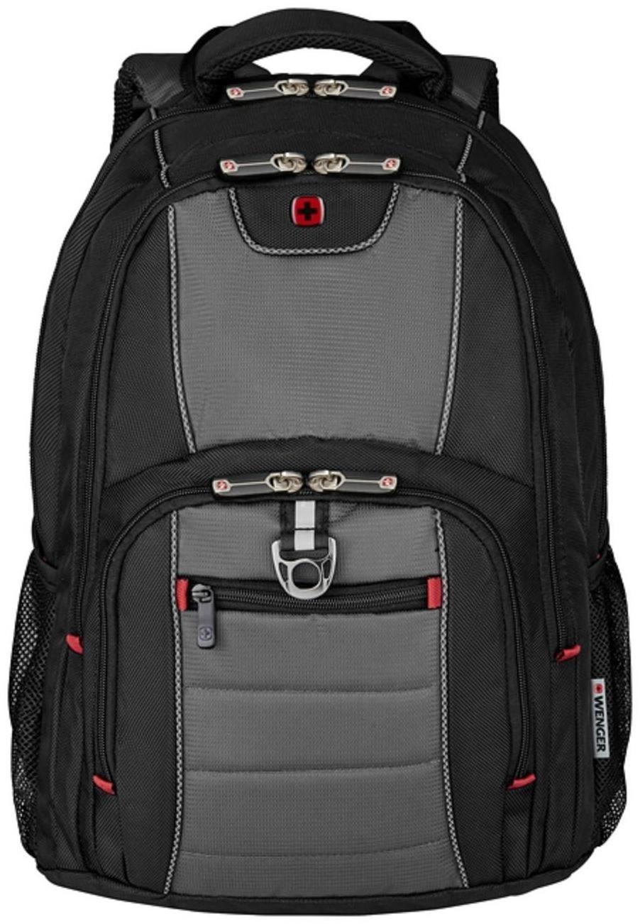 Рюкзак молодёжный Wenger, 48 х 37 х 24 см, 25л, отделение для планшета, чёрный, серый