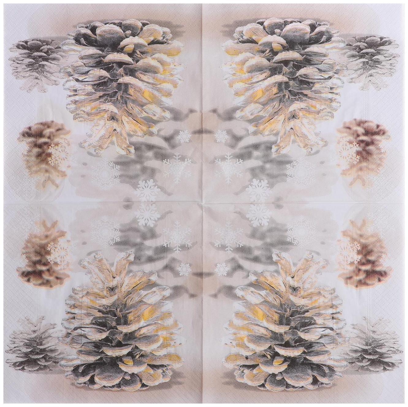 Салфетки бумажные «Шишки», 33х33 см, набор 20 шт.