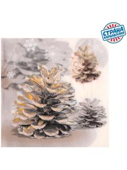 Салфетки бумажные «Шишки», 33х33 см, набор 20 шт.
