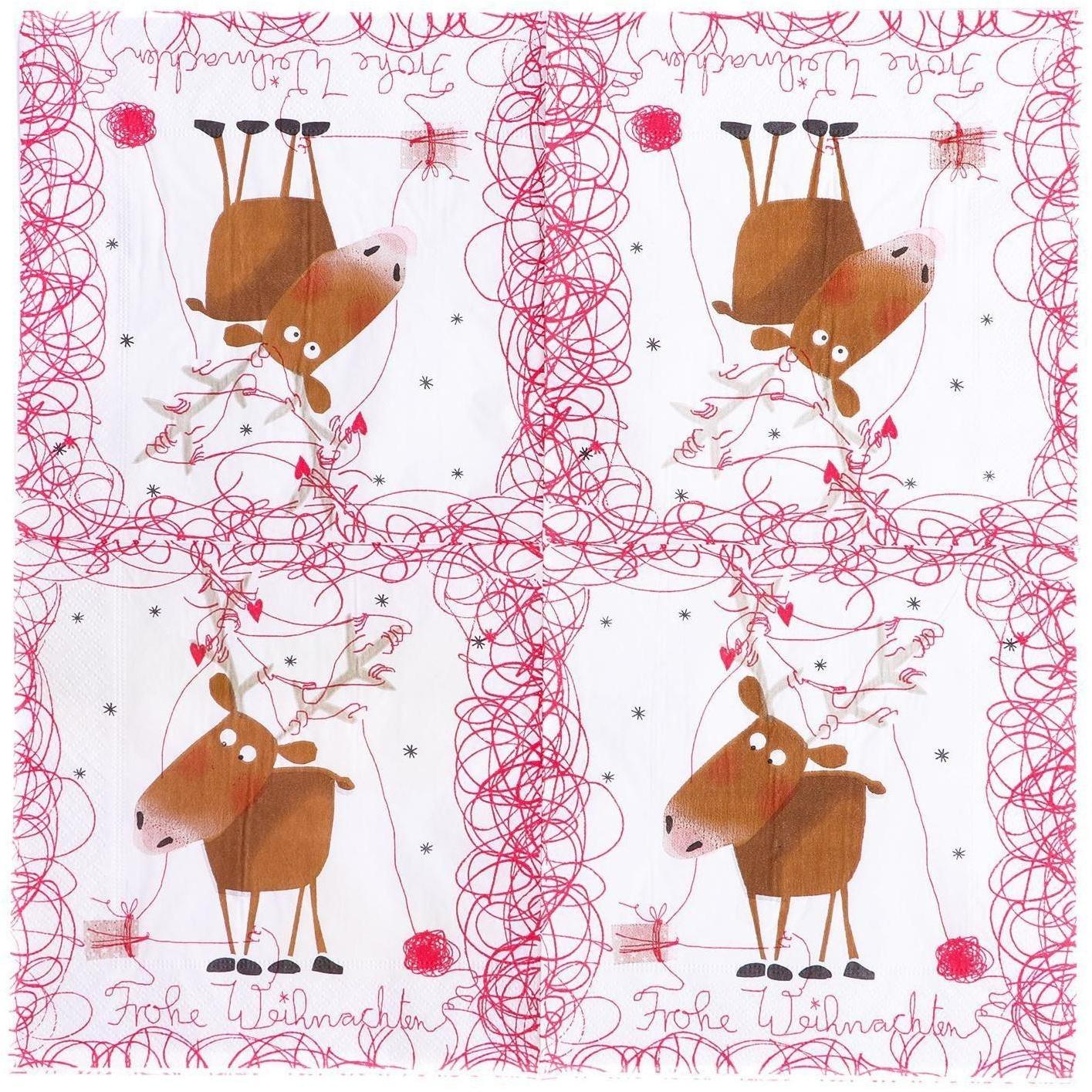 Салфетки бумажные «Новогодний олень», 33х33 см, набор 20 шт.