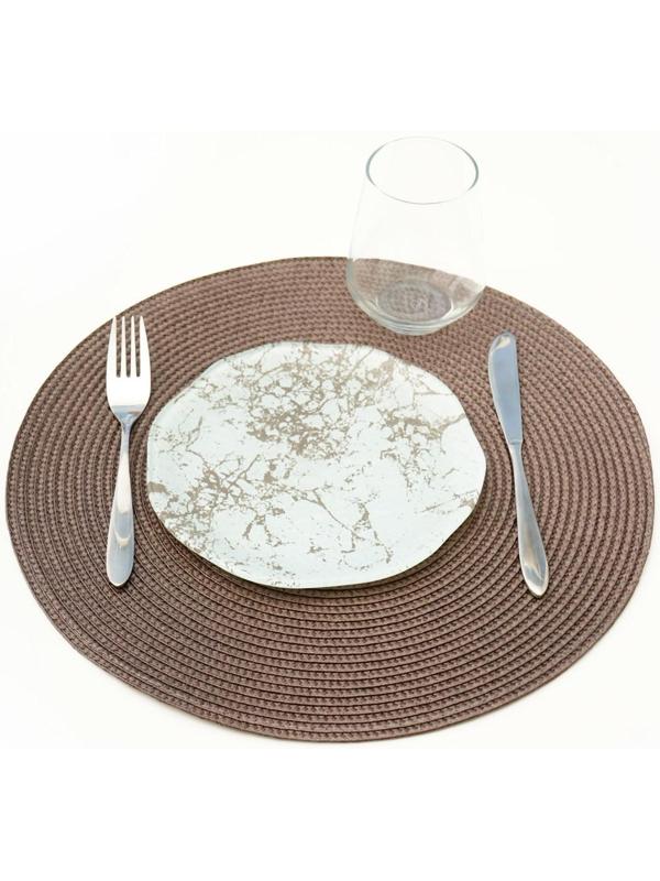 Салфетка сервировочная на стол «Лофт», d=38 см, цвет коричневый