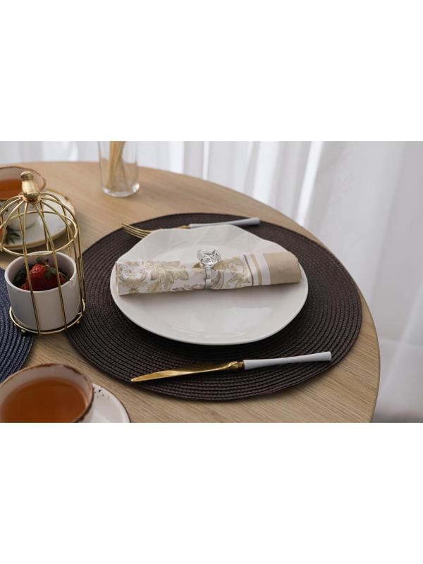 Салфетка сервировочная на стол «Лофт», d=38 см, цвет коричневый