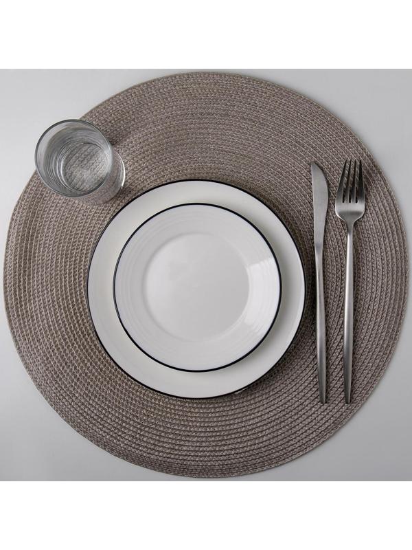 Салфетка сервировочная на стол «Лофт», d=38 см , цвет коричневый
