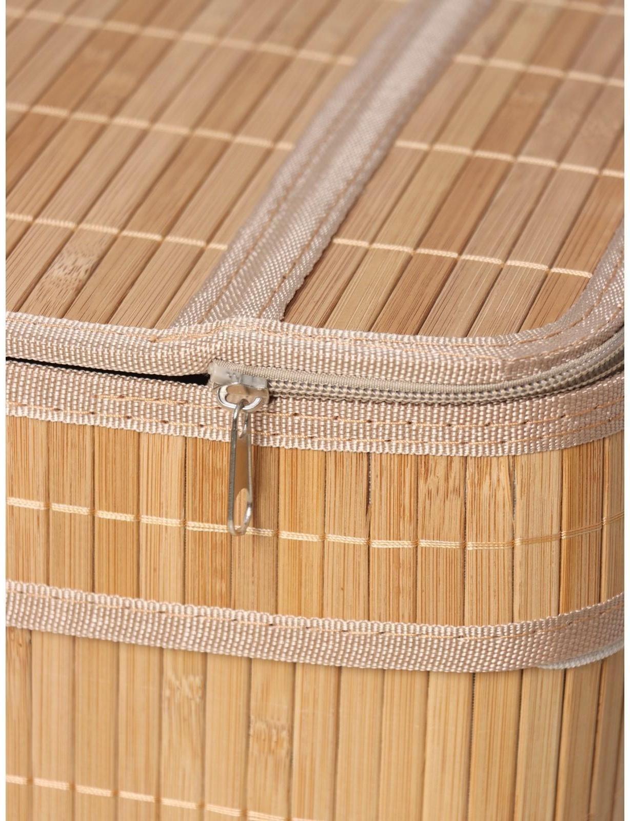 Корзина бельевая с крышкой Доляна «Кантри», 46×26×55 см, цвет бежевый