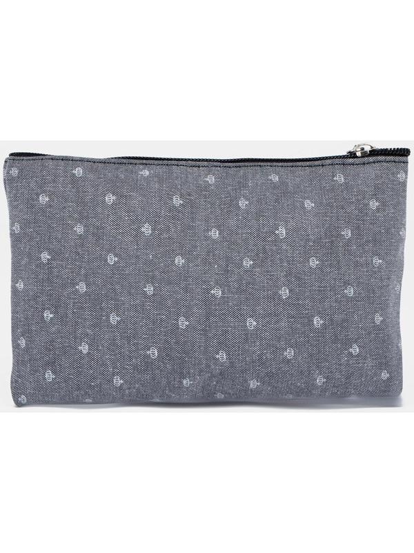 Набор косметичек 3 в 1 на молниях, цвет серый