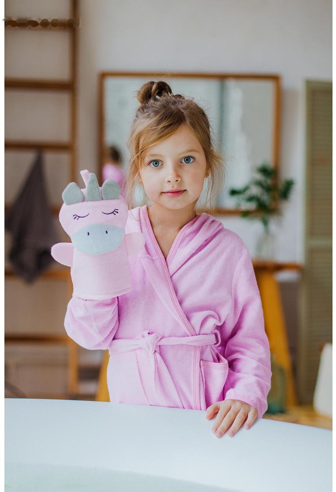 Мочалка-варежка детская для купания Доляна «Единорожка»