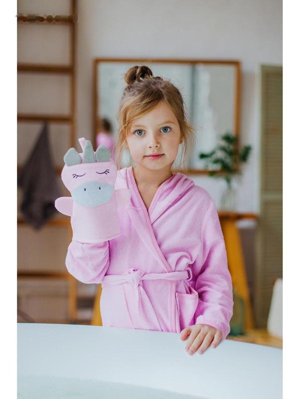 Мочалка-варежка детская для купания Доляна «Единорожка»